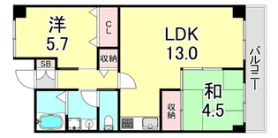 潮見台マンション【3階】の間取り