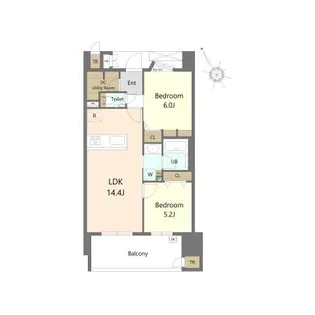 S-RESIDENCE愛宕SOUTH【8階】の間取り