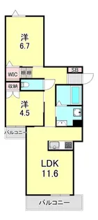 LaLaBrezza芦屋翠ケ丘【3階】の間取り