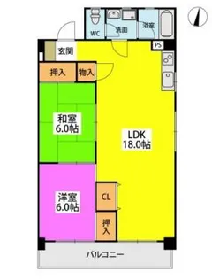 サンコーポあまの【2階】の間取り
