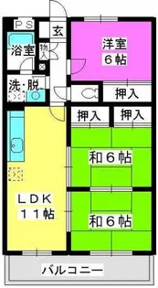 プラムハイツ1【3階】の間取り