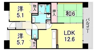 URパークタウン西武庫 4号棟【4階】の間取り