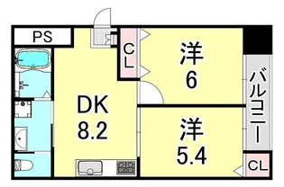 アイビースクエア南塚口【1階】の間取り