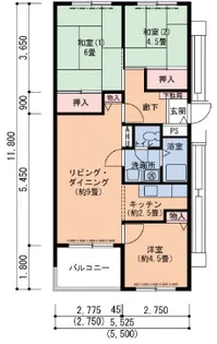UR芦屋浜 5-2号棟【13階】の間取り