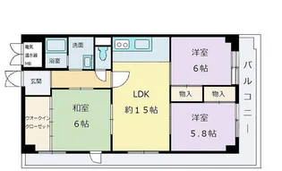 日商岩井三宮マンション【9階】の間取り