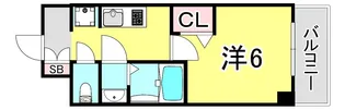 エステムコート神戸グランスタイル【2階】の間取り
