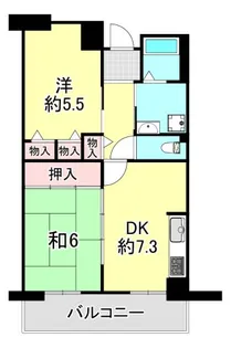 グリーンヒルズ御影2号棟【5階】の間取り