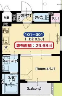 F asecia alcon【1階】の間取り