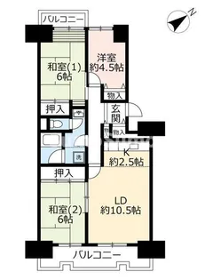 UR今津浜パークタウン 13号棟【7階】の間取り