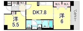 URルゼフィール金楽寺町 1号棟【1階】の間取り