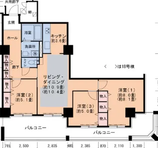 HAT神戸・脇の浜 2号棟【19階】の間取り