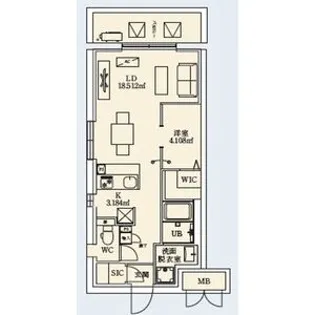 LEGALAND+NISHINOMIYA PARKSIDE【6階】の間取り