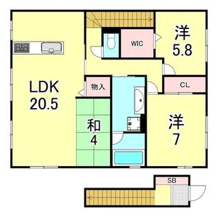 住吉山手レジデンス【2階】の間取り