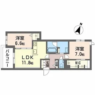 シャーメゾン神戸摩耶【2階】の間取り