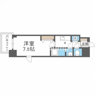 プランドール北浜【6階】の間取り