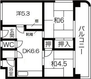 グリーンマンション【4階】の間取り