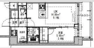 S-RESIDENCE阿波座chiaro【10階】の間取り