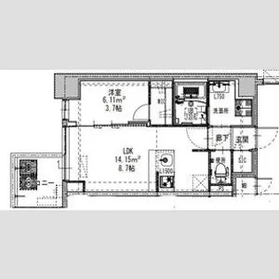 S-RESIDENCE阿波座chiaro【10階】の間取り