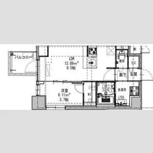 S-RESIDENCE阿波座chiaro【10階】の間取り