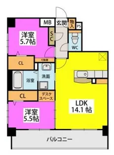 リバーランド大濠【2階】の間取り