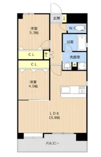 グランシャリオ高宮東【4階】の間取り