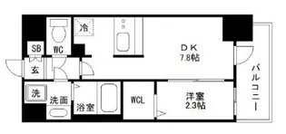 ファステート難波ミライズ【6階】の間取り