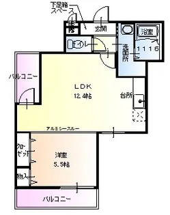 フジパレス野里【3階】の間取り