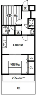 ビラ名谷D棟【1階】の間取り