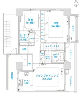 松屋タワー【27階】の間取り