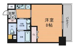 プランドール江戸堀レジデンス【3階】の間取り
