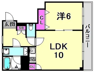 フロントリバー東難波【7階】の間取り