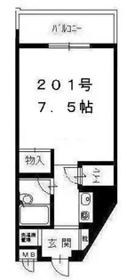 西灘駅前ハイツ【2階】の間取り