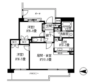 パークハイム神戸熊内町【1階】の間取り