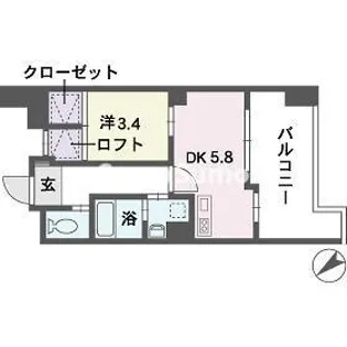 QREST博多東Ⅱ【4階】の間取り