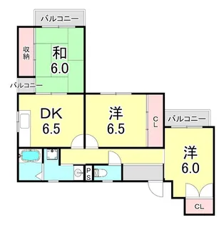 スミティーコート中道【3階】の間取り