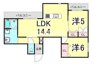 シャノーブル本山中町【3階】の間取り