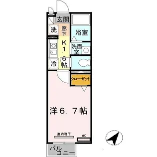 セジュール西代I A棟【2階】の間取り