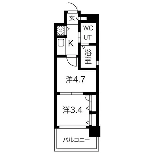 F・PARC西新【5階】の間取り
