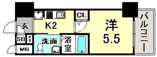エスリード神戸WEST【2階】の間取り