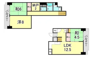 UR武庫川 11号棟【4階】の間取り
