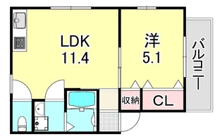 アムール畑原通【1階】の間取り