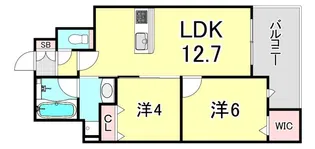La vita西宮北口【2階】の間取り