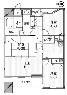 アーデンタワー新町【4階】の間取り