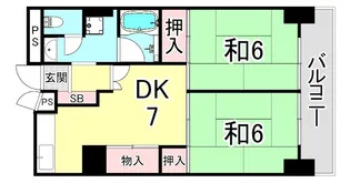 UR武庫川 12号棟【7階】の間取り