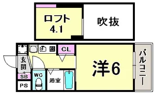 エステムコート三宮駅前ラ・ドゥー【9階】の間取り