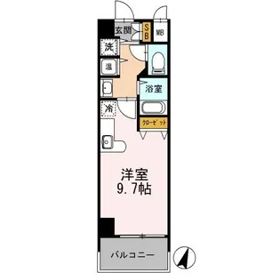 カスタリア三宮【9階】の間取り