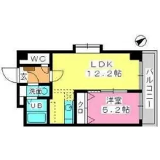 グロワール高宮【3階】の間取り