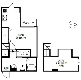 メゾンソレイユ那珂【2階】の間取り