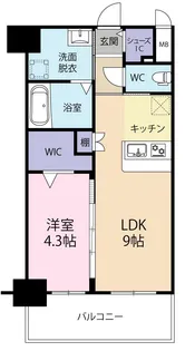リレア山王 【6階】の間取り