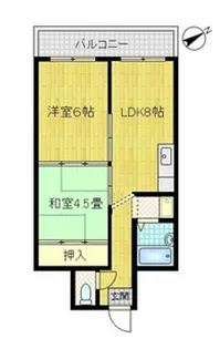 ハイツ鍛冶【4階】の間取り